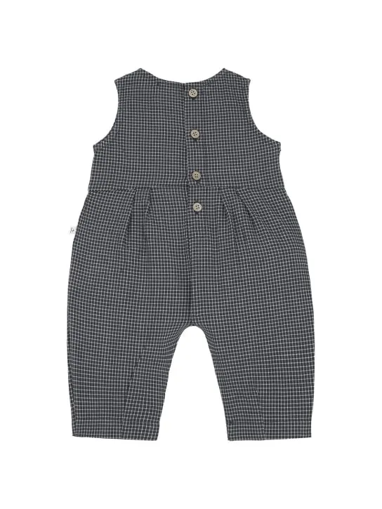 1   IN THE FAMILY   Cotton seersucker overalls 