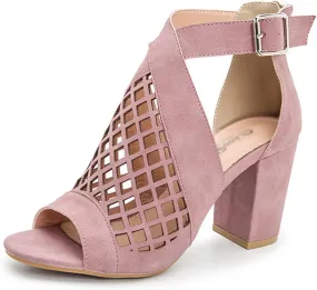 ADMLZQQ Sandals Chunky Heels Peep Toe High Heel Sandals Pump Shoes for Bride Wedding Party Evening Banquet