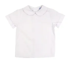 Bailey Boys White Button Back, Boys SS Piped Shirt