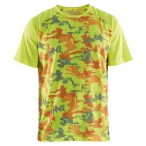Bl&#xE5;kl&#xE4;der&#x20;3425-1011&#x20;Functional&#x20;UV-Protected&#x20;T-shirt&#x20;Camo&#x20;-&#x20;High&#x20;Vis&#x20;Yellow