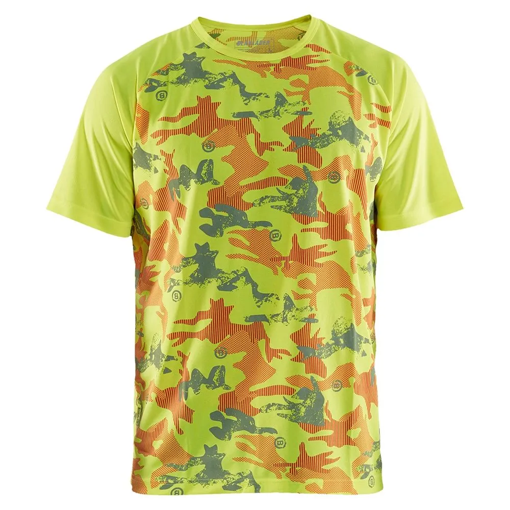 Bl&#xE5;kl&#xE4;der&#x20;3425-1011&#x20;Functional&#x20;UV-Protected&#x20;T-shirt&#x20;Camo&#x20;-&#x20;High&#x20;Vis&#x20;Yellow