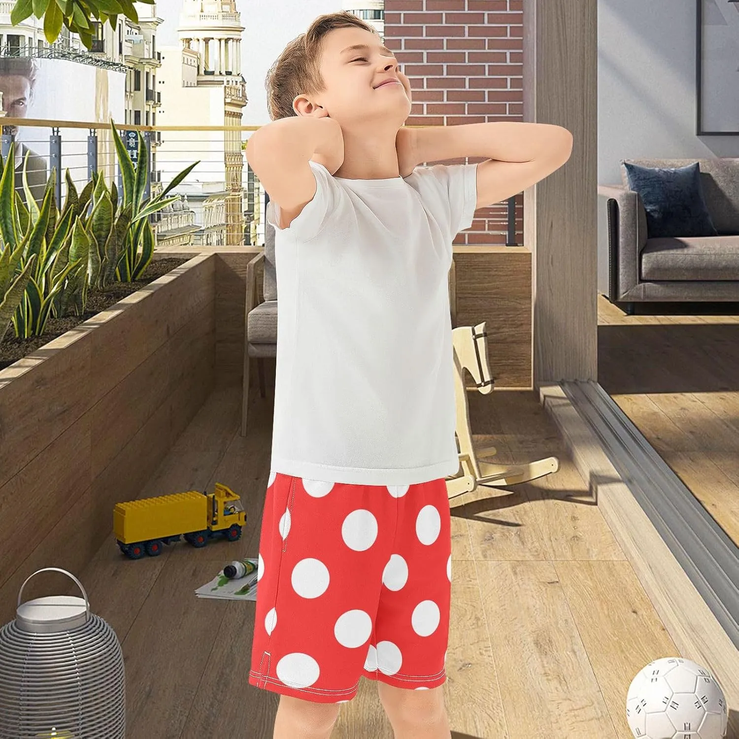 Boys Athletic Shorts Size 7-15 Boys' Casual Shorts with Pockets Elastic Waist Summer Kids Bottom for Sports Homewear