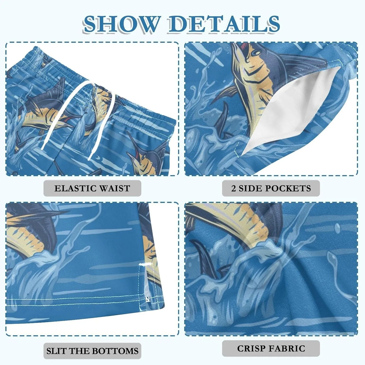 Boys Athletic Shorts Size 7-15 Boys' Casual Shorts with Pockets Elastic Waist Summer Kids Bottom for Sports Homewear