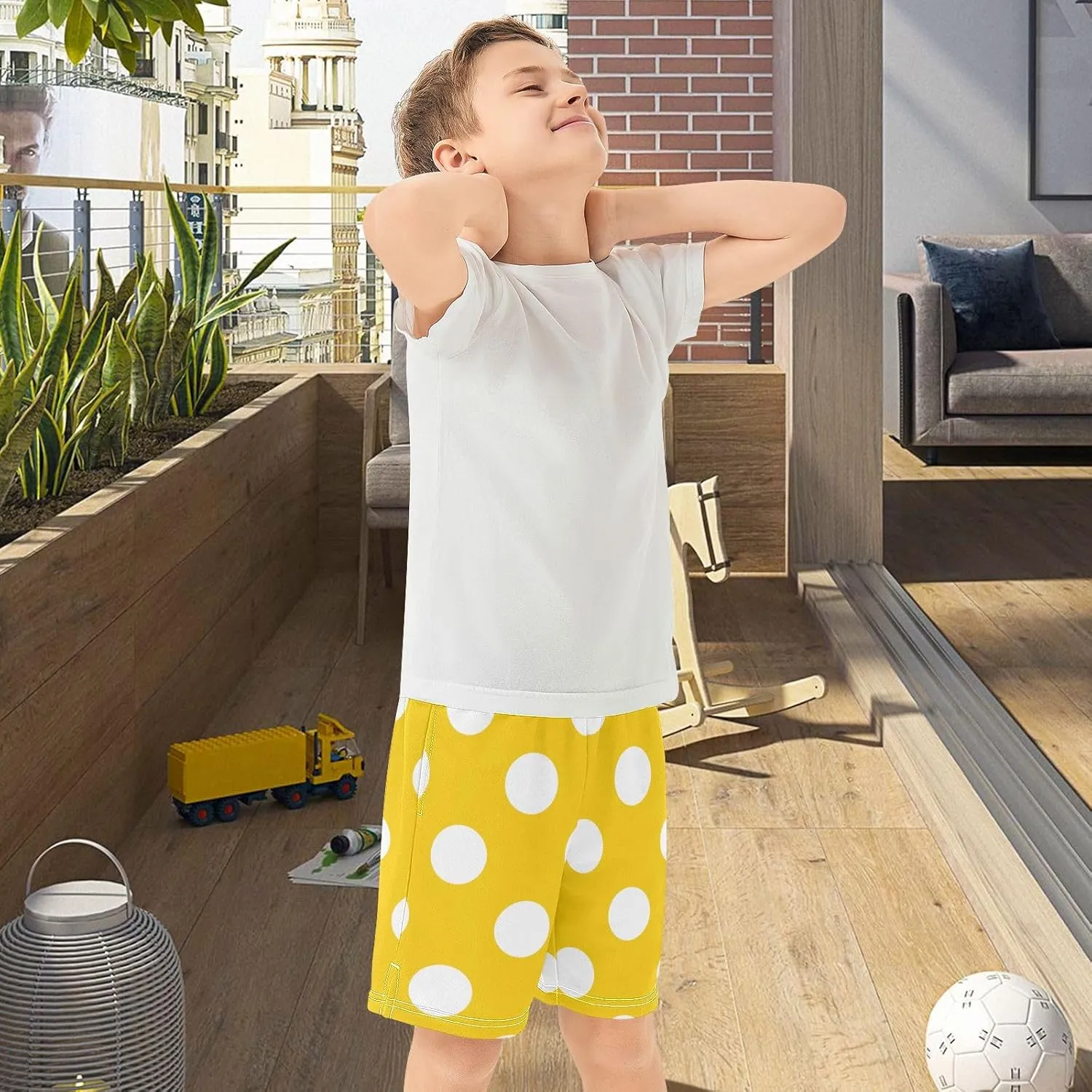 Boys Athletic Shorts Size 7-15 Boys' Casual Shorts with Pockets Elastic Waist Summer Kids Bottom for Sports Homewear