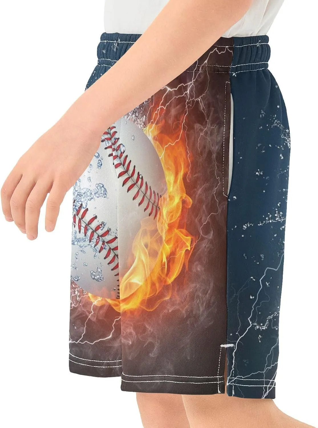 Boys Athletic Shorts Size 7-15 Boys' Casual Shorts with Pockets Elastic Waist Summer Kids Bottom for Sports Homewear