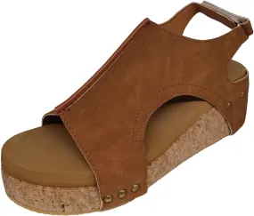 Cathalem Orthopedic Wedge Sandals for Women Summer Dressy Open Toe Ankle Strap Platform Sandals Comfortable Casual Low Wedges Sandals