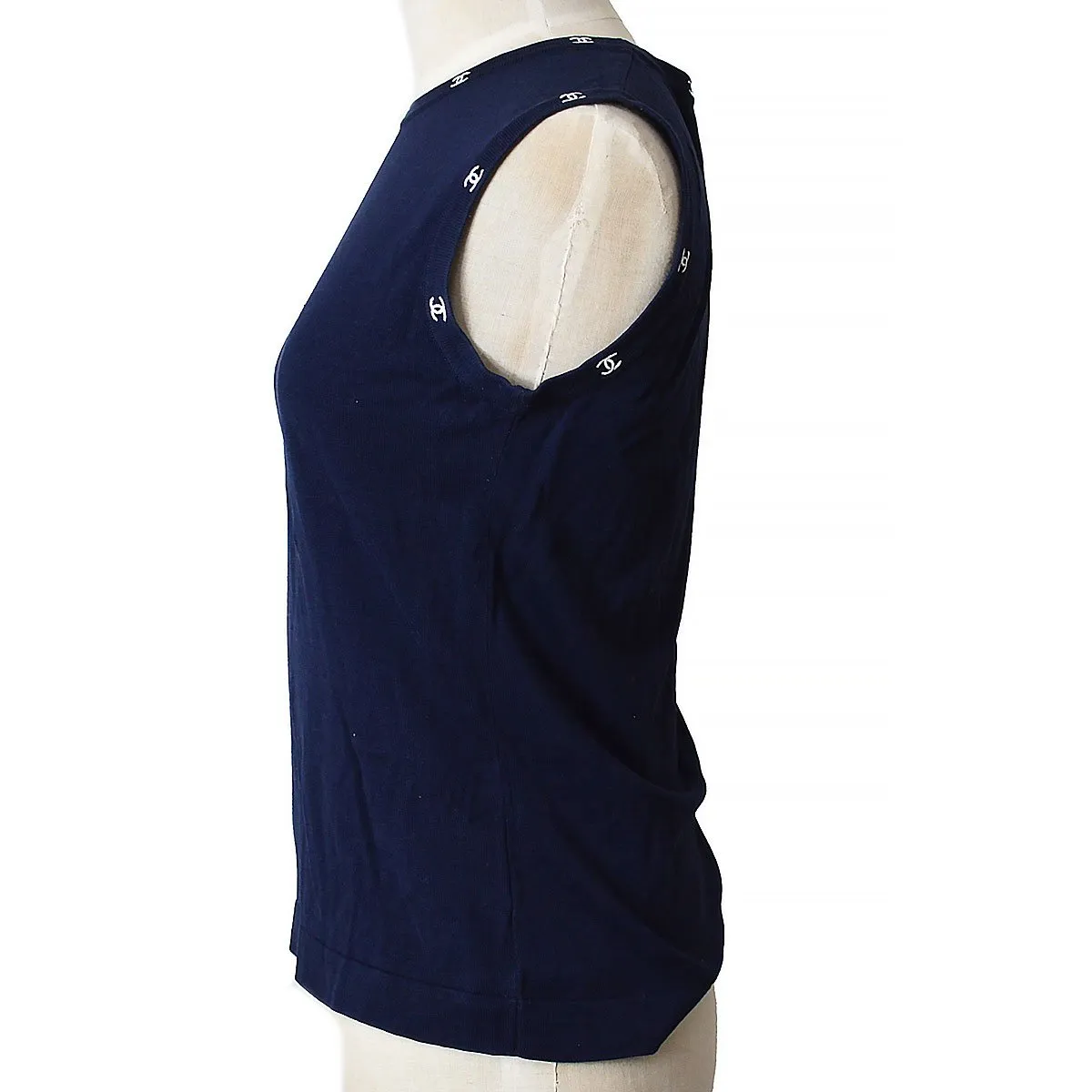 CHANEL CC embroidery knitted top #40