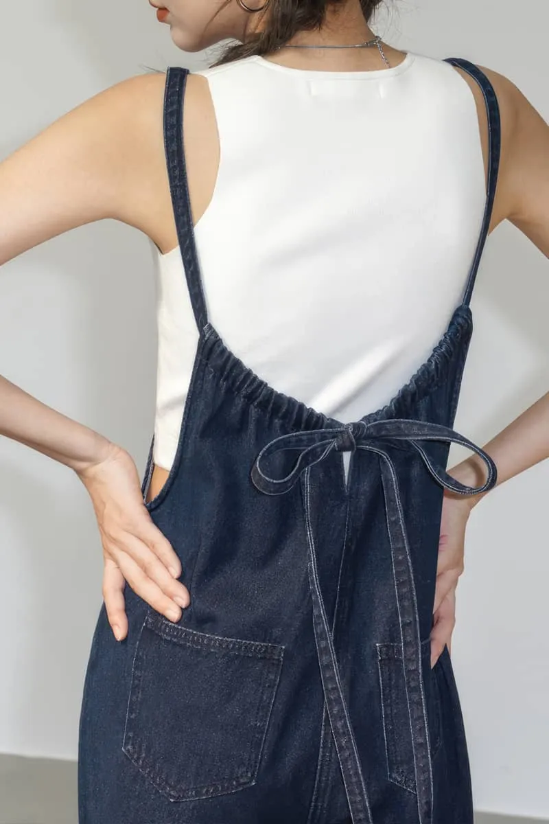 Denim Overalls Loose Wide Leg Straight Leg Pants
