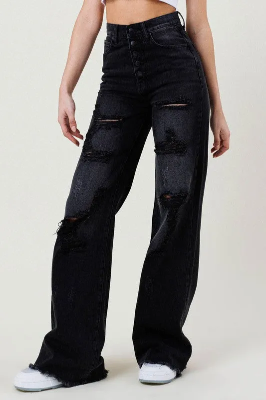 Distressed Wide Leg