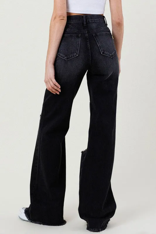 Distressed Wide Leg