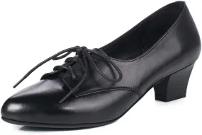 FOWT Women Comfort Lace-Up Loafers Pointed Closed Toe Chunky Block Low Heel Tie Up Slip-on Pumps Burnished Leisure Shoes for Ladies Girls Dress Jeans Party Full Size 4-15 M US