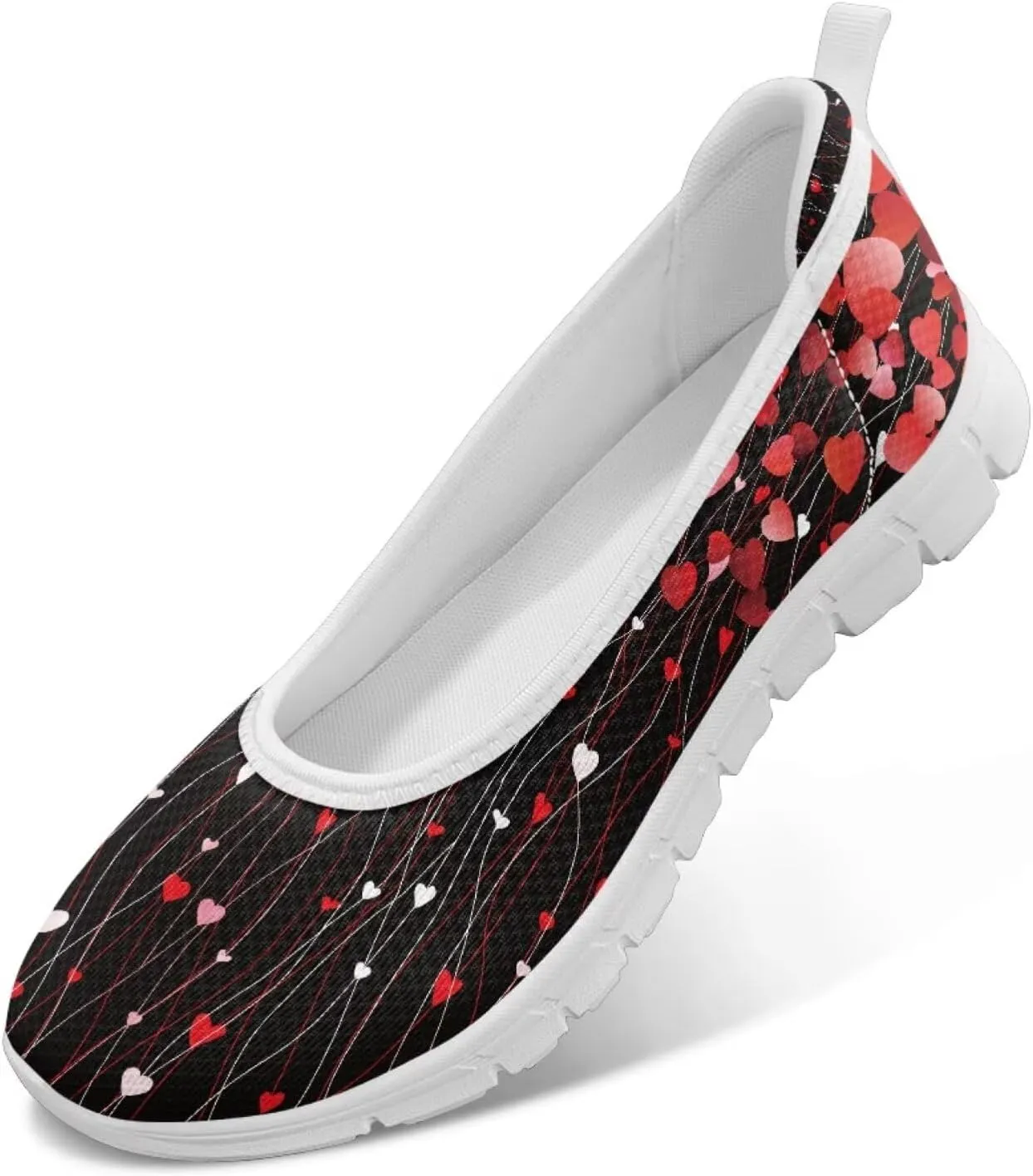 Howilath Valentine's Flat Shoes for Women Casual Loafers Shoes Walking Running Sneakers Mesh Athletic Shoes