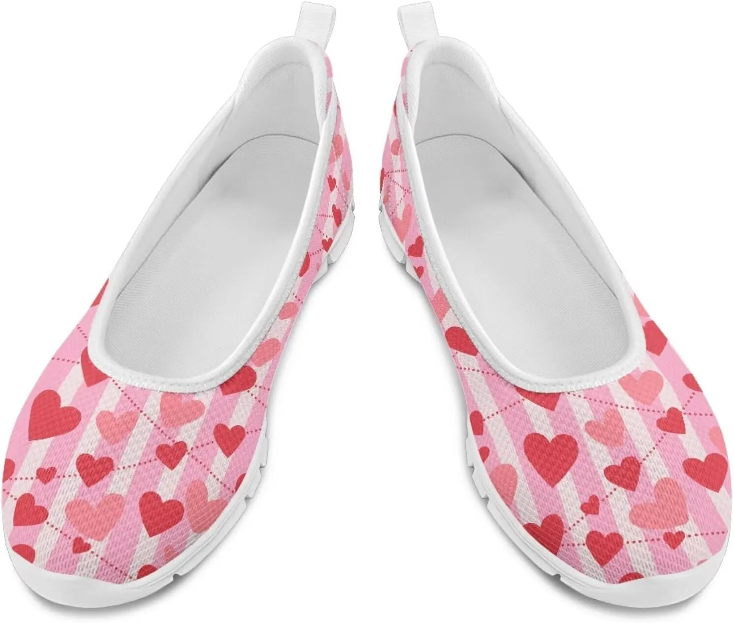 Howilath Valentine's Flat Shoes for Women Casual Loafers Shoes Walking Running Sneakers Mesh Athletic Shoes