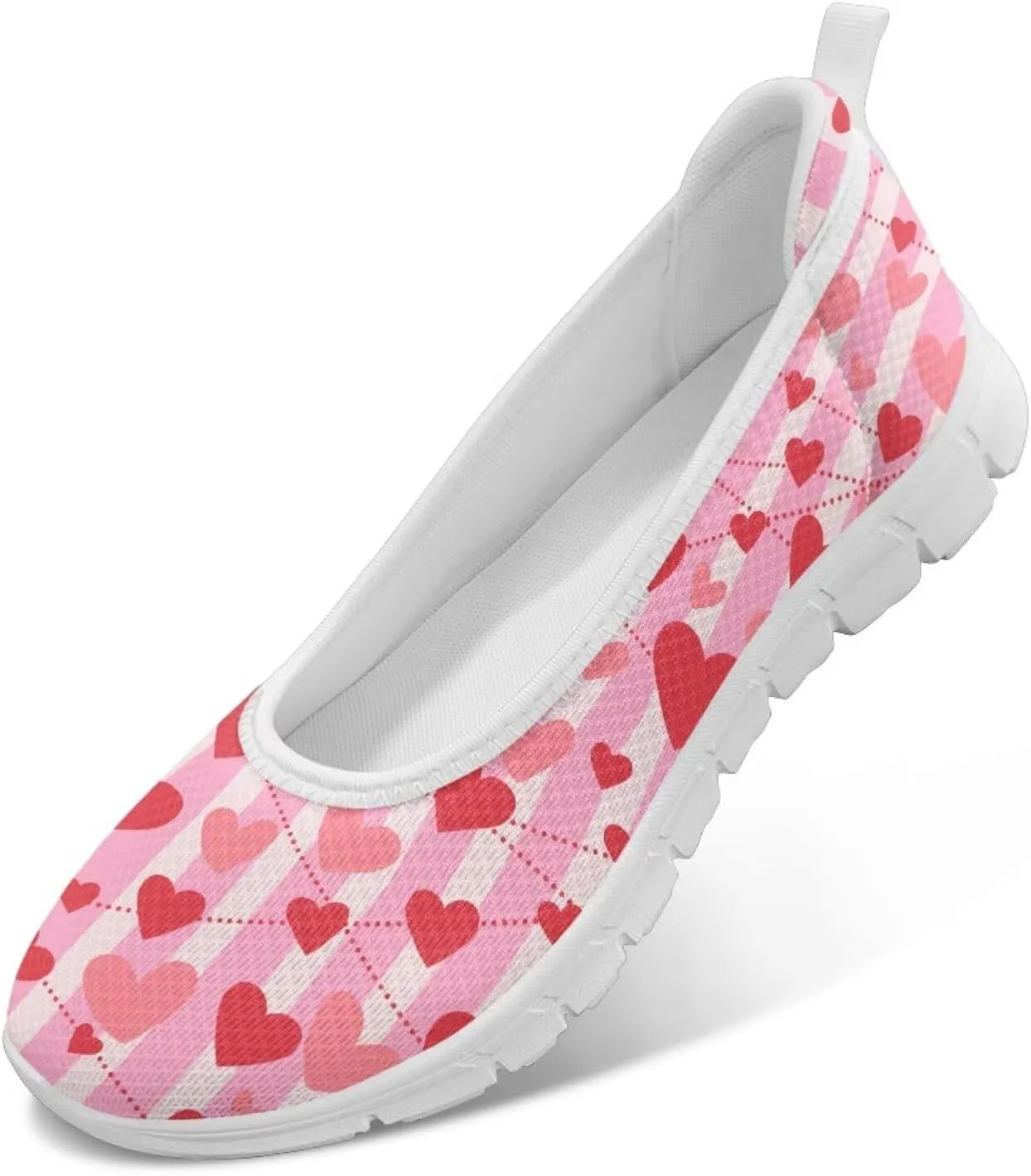 Howilath Valentine's Flat Shoes for Women Casual Loafers Shoes Walking Running Sneakers Mesh Athletic Shoes