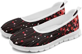 Howilath Valentine's Flat Shoes for Women Casual Loafers Shoes Walking Running Sneakers Mesh Athletic Shoes