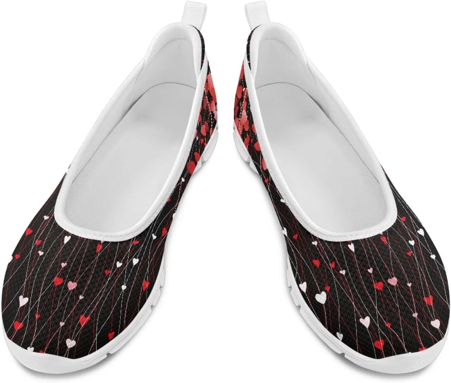 Howilath Valentine's Flat Shoes for Women Casual Loafers Shoes Walking Running Sneakers Mesh Athletic Shoes