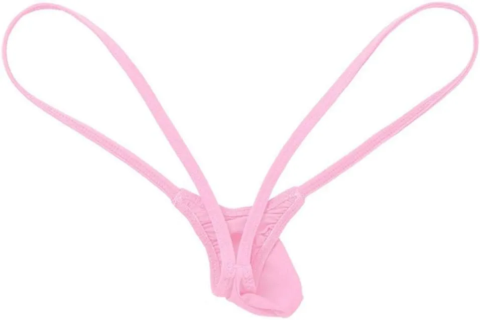 Men's Lace Frilly Sissy Thong Panties Low Waist Sheer Mesh Briefs G-String Underwear