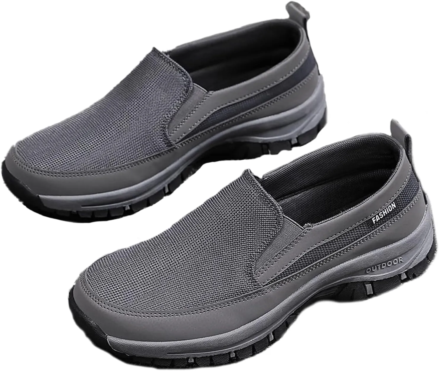 Men's Platform Canvas Slip-On Loafer Casual Shoes, Comfy Lightweight Non-Slip Orthopedic Sneakers with Arch Support Working Traveling Breathable Driving Walking Shoes