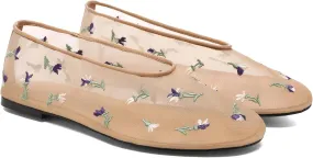 Mesh Ballet Flats for Women Round Toe Slip On Ballerina Mary Jane Shoes Tulle Comfortable Casual Dress Shoes
