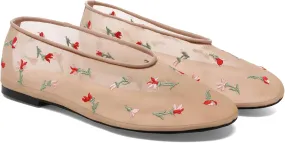 Mesh Ballet Flats for Women Round Toe Slip On Ballerina Mary Jane Shoes Tulle Comfortable Casual Dress Shoes