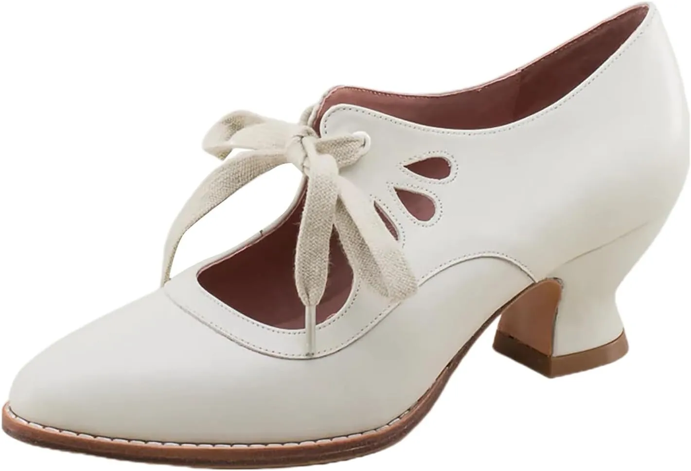 Mid Heel Loafers For Women 2024 Comfortable Heels For Women Dressy Closed Toe Ankle Strap Bow Lace Up Causal Shoes