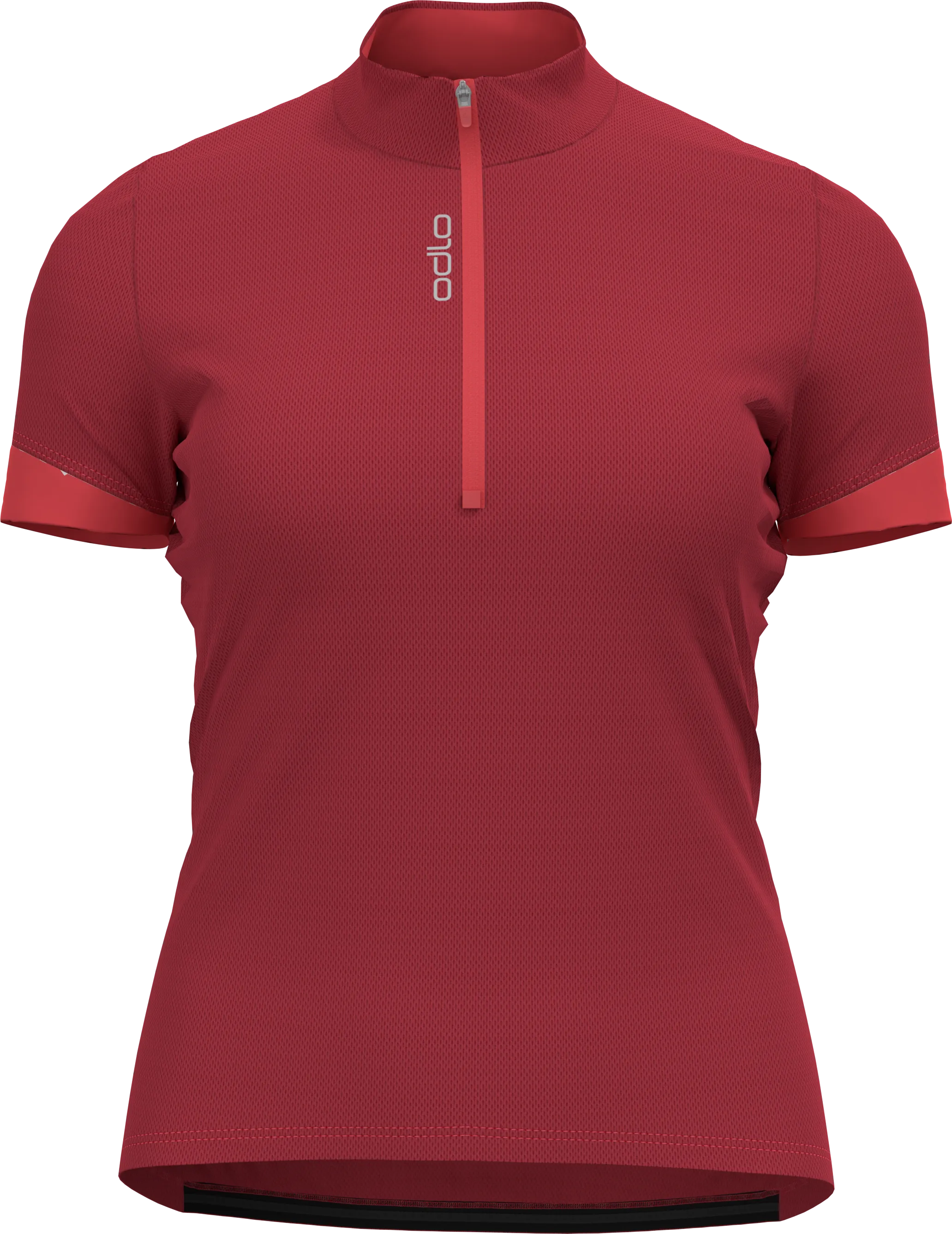 Odlo Women&#x27;s T-shirt S/U Collar S/S 1/2 Zip Essential American Beauty/Cayenne | Buy Odlo Women&#x27;s T-shirt S/U Collar S/S 1/2 Zip Essential American Beauty/Cayenne here | Outnorth