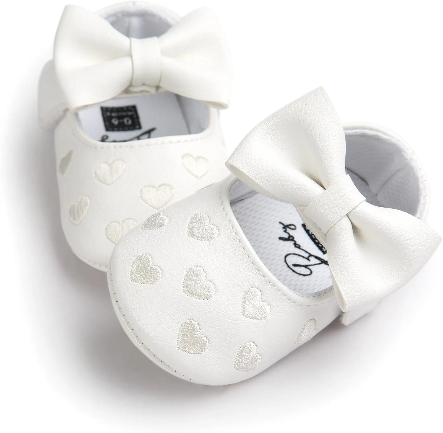 RVROVIC Baby Girls Shoes Soft Sole Mary Jane Flats Princess Dresses Shoes PU Cute Bow Prewalker
