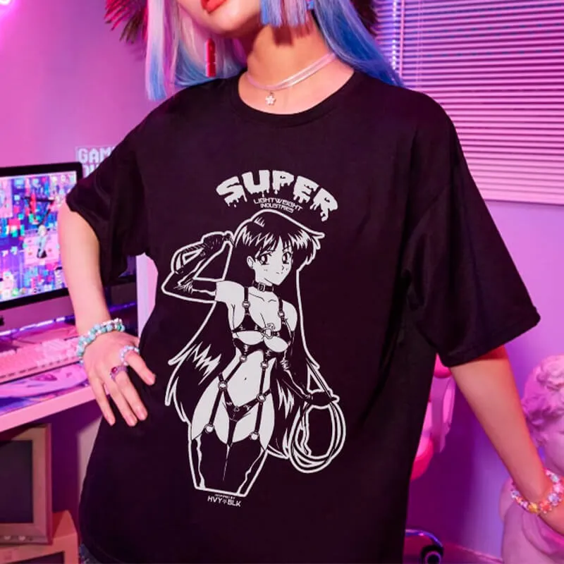 Sailor Mars With a Whip Hot Black Anime T-Shirt