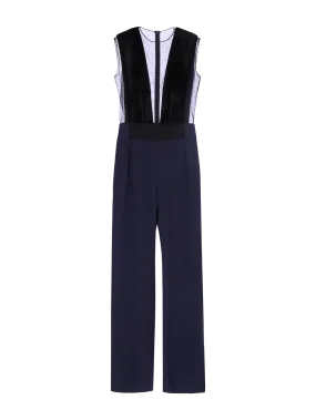 sheer panelled jumpsuit