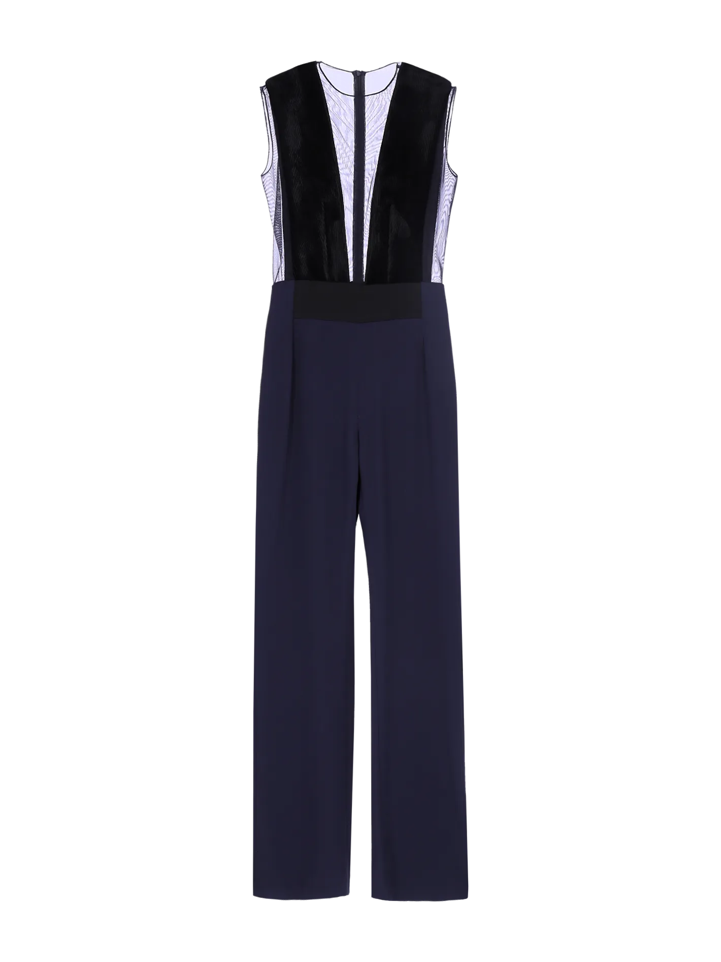 sheer panelled jumpsuit