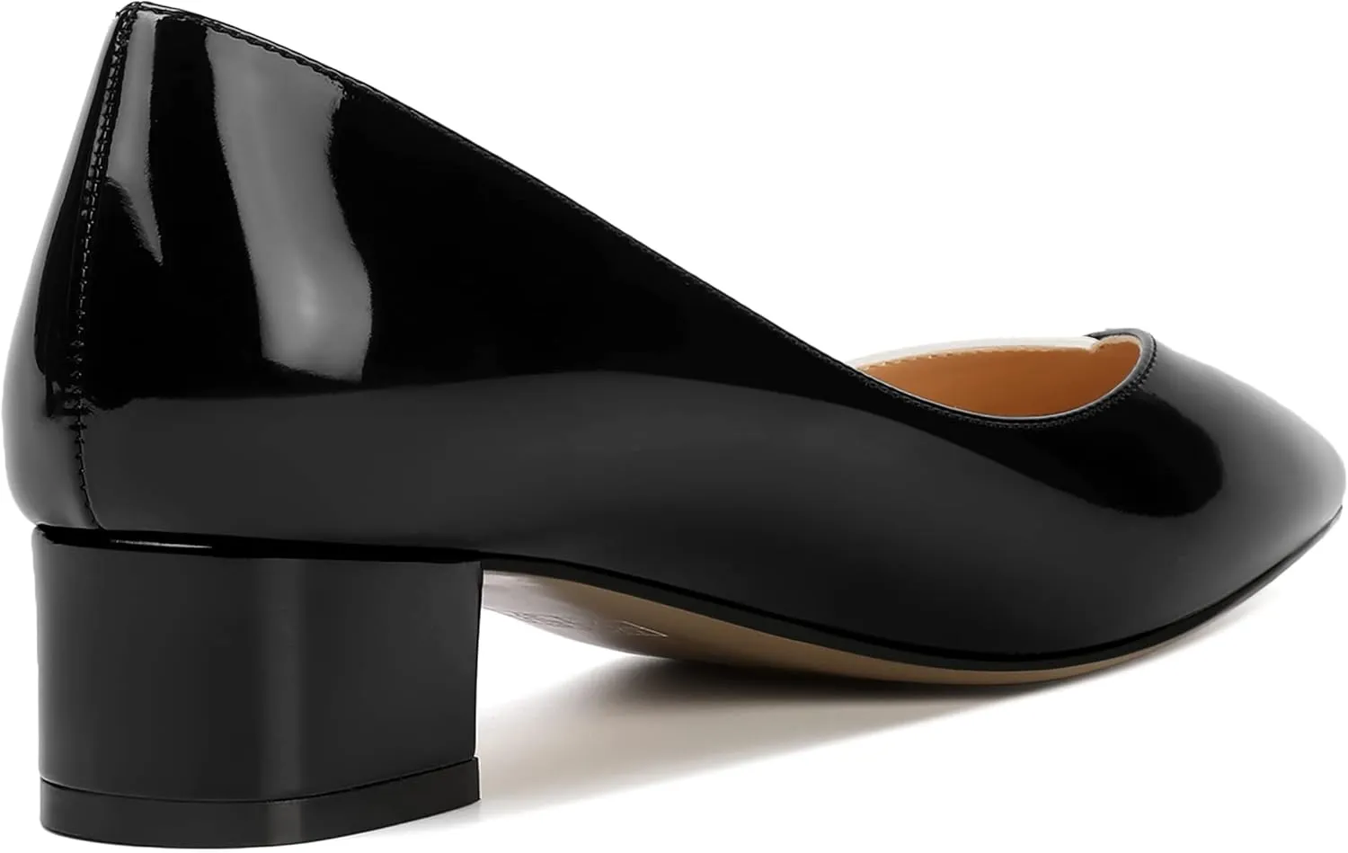 SHOWFOREST Women's Slim Solid Outdoor Dress Slip On Pointed Toe Patent Block Low Heel Pumps Shoes 1.5 Inch