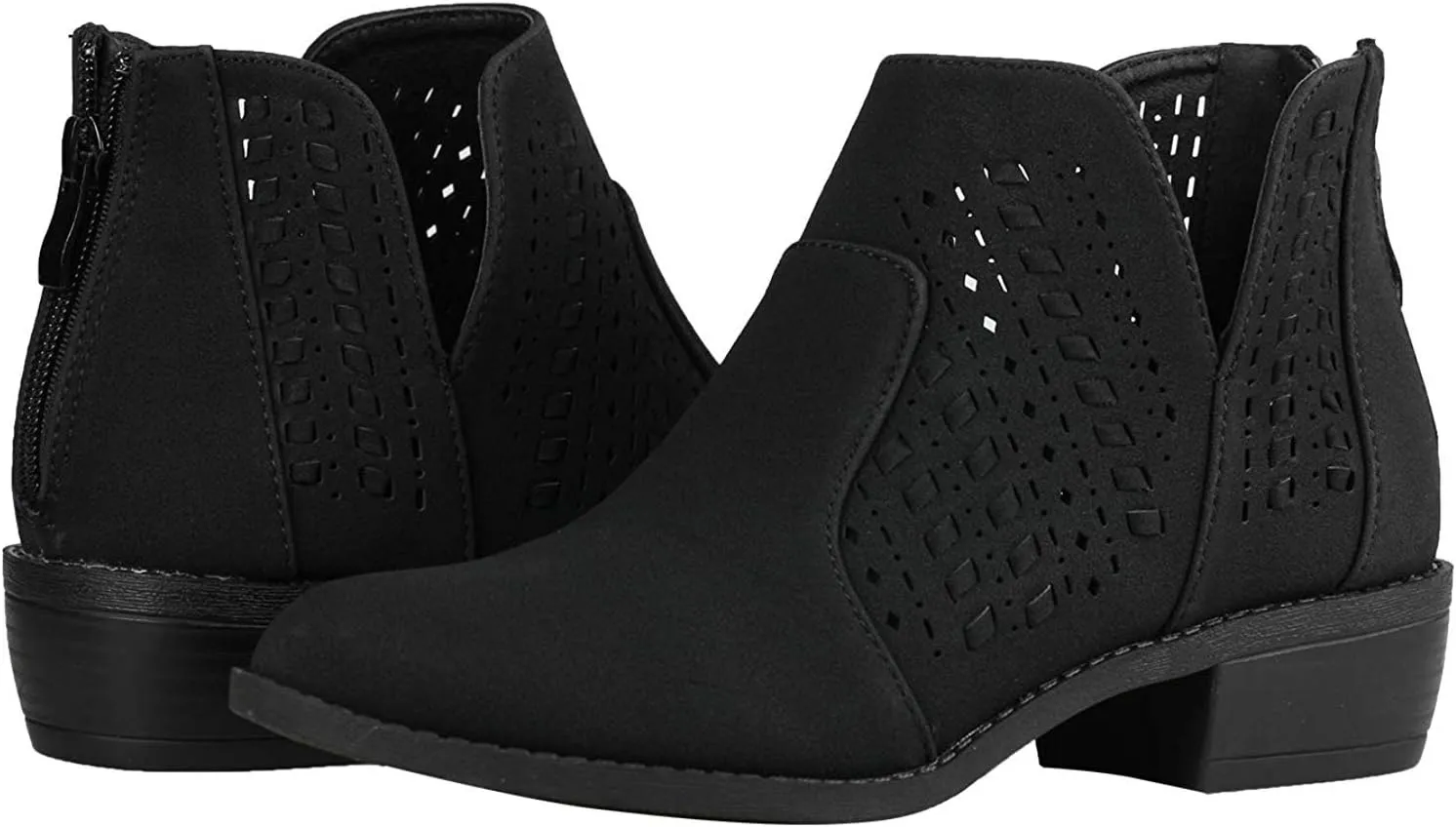 Women's Faux Suede Chelsea Slip On Low Heel Ankle Boot TD03