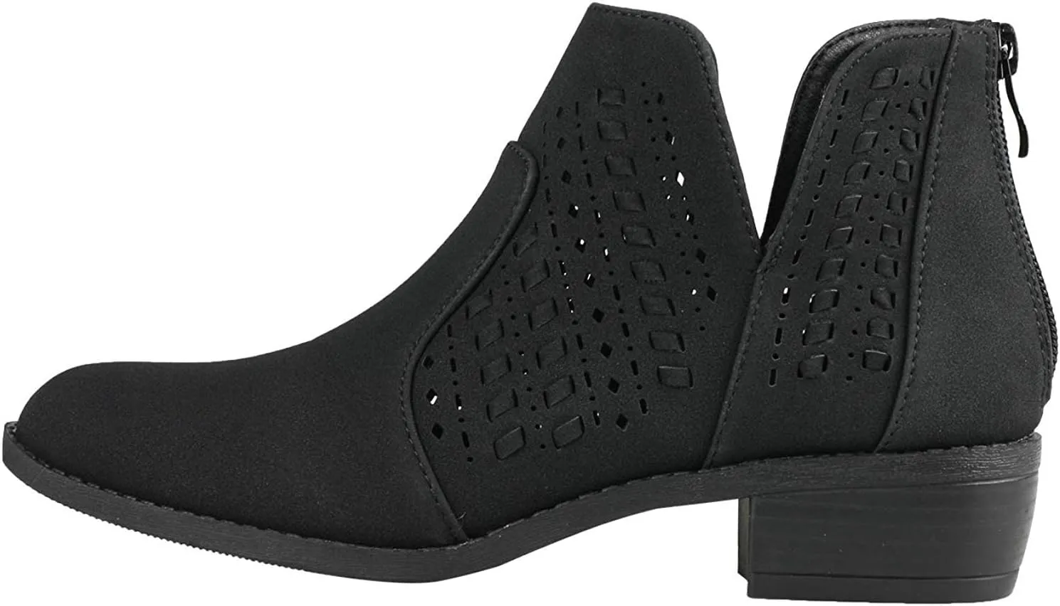 Women's Faux Suede Chelsea Slip On Low Heel Ankle Boot TD03